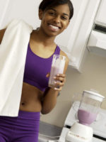 woman protein shake